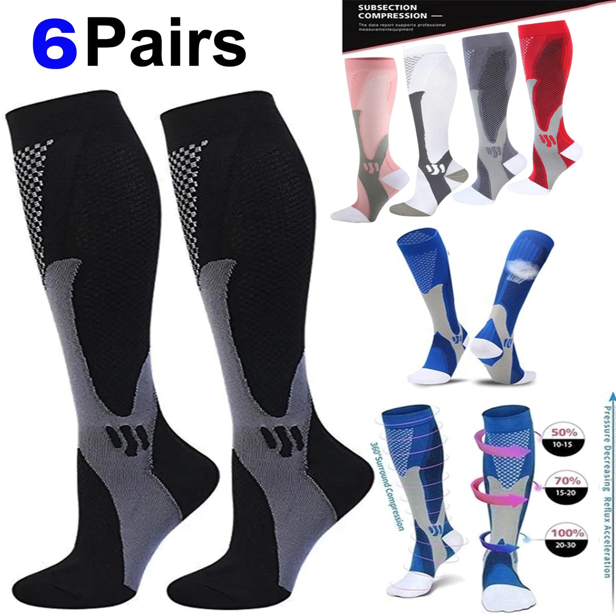 Unisex Compression Sports Knee High Stockings