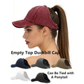 Women's Retro Washed Backless Ponytail Baseball Cap