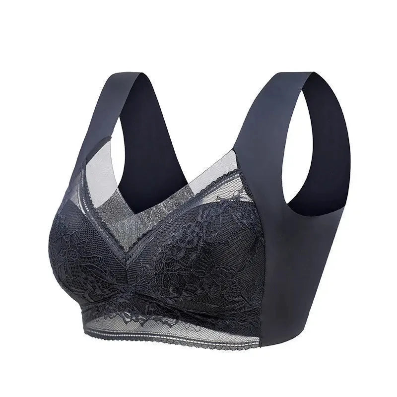 Women's Seamless Lace Wireless Ice Silk Bralette 15019