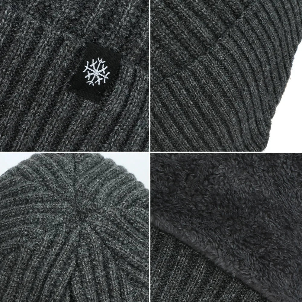Unisex Thick Plush Warmth Knitted Winter Beanie Cap