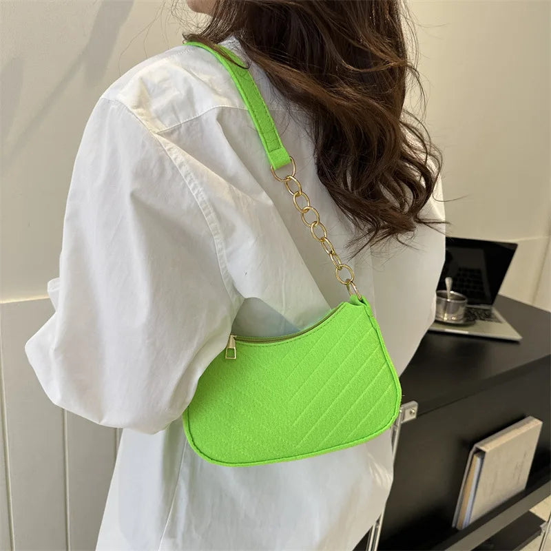 Women's Fashion Felt Underarm Shoulder Bag