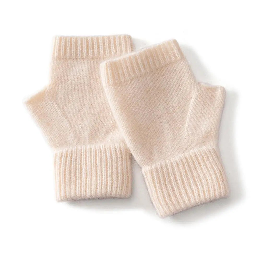 Unisex Knitted Wool Half Finger Winter Gloves