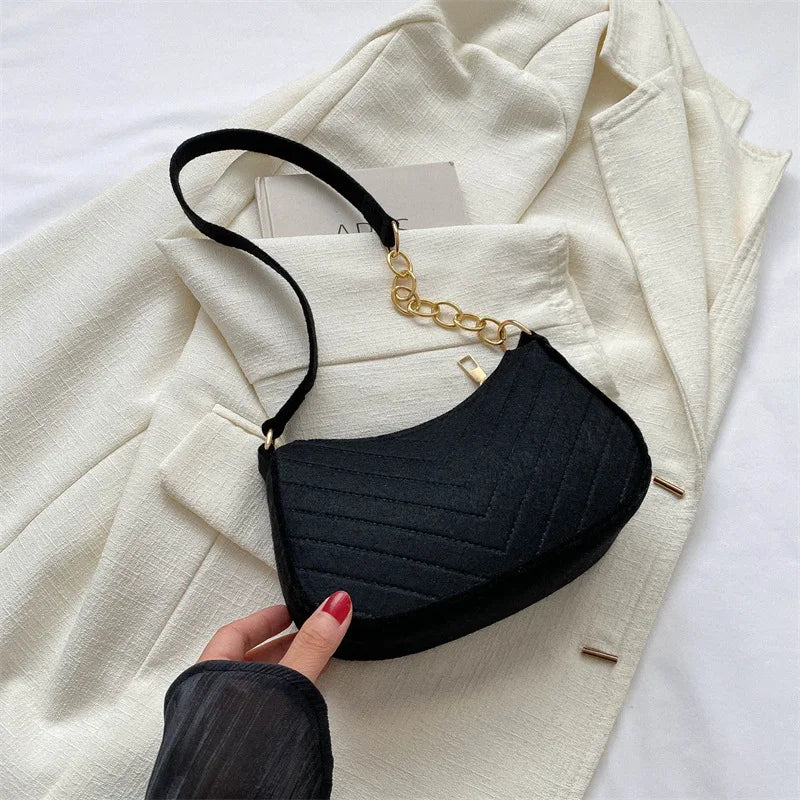 Women's Fashion Felt Underarm Shoulder Bag