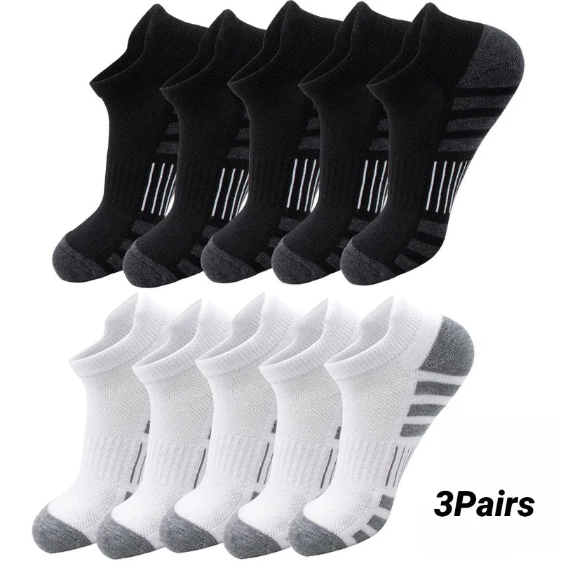 Unisex Cushioned Breathable Athletic Ankle Socks 3 Pairs