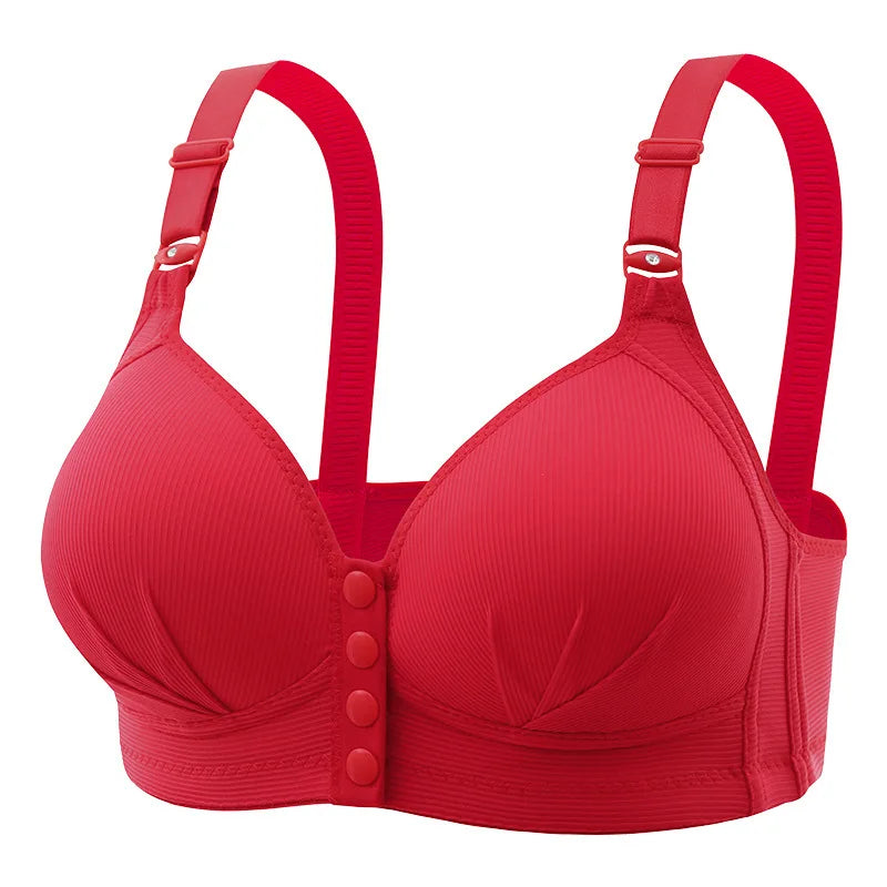 Women's Front Closure Seamless Push Up Bra