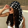 Women's Dot Print Silk Feel Square Scarf