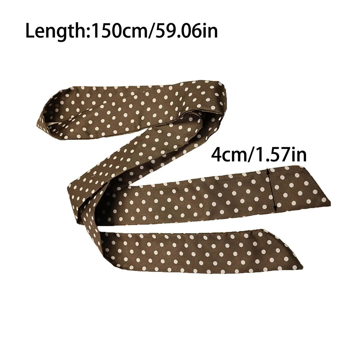 Women's Polka Dot Long Ribbon Scarf 150x4cm