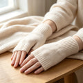 Unisex Knitted Wool Half Finger Winter Gloves