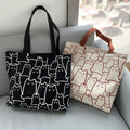 Women's Cute Cat Canvas Shoulder Tote Bag