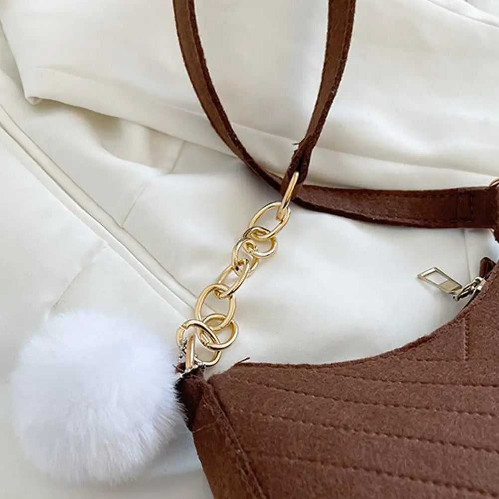 Women's Fashion Felt Underarm Shoulder Bag
