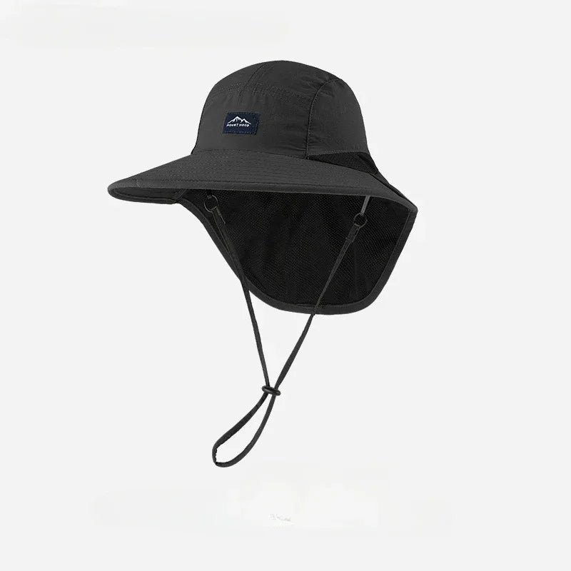 Unisex Wide Brim Neck Protection Outdoor Fishing Bucket Hat
