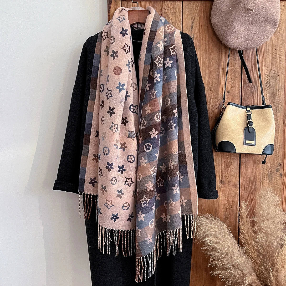 Women's National Style Warm Blanket Shawl Scarf 195x65cm