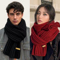 Unisex Winter Warm Knitted Solid Neckerchief Scarf 180x28cm