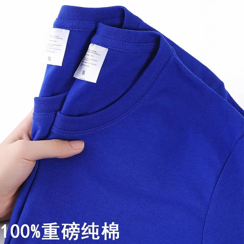 Unisex Solid 100% Cotton Loose Fit Short Sleeve T-Shirt