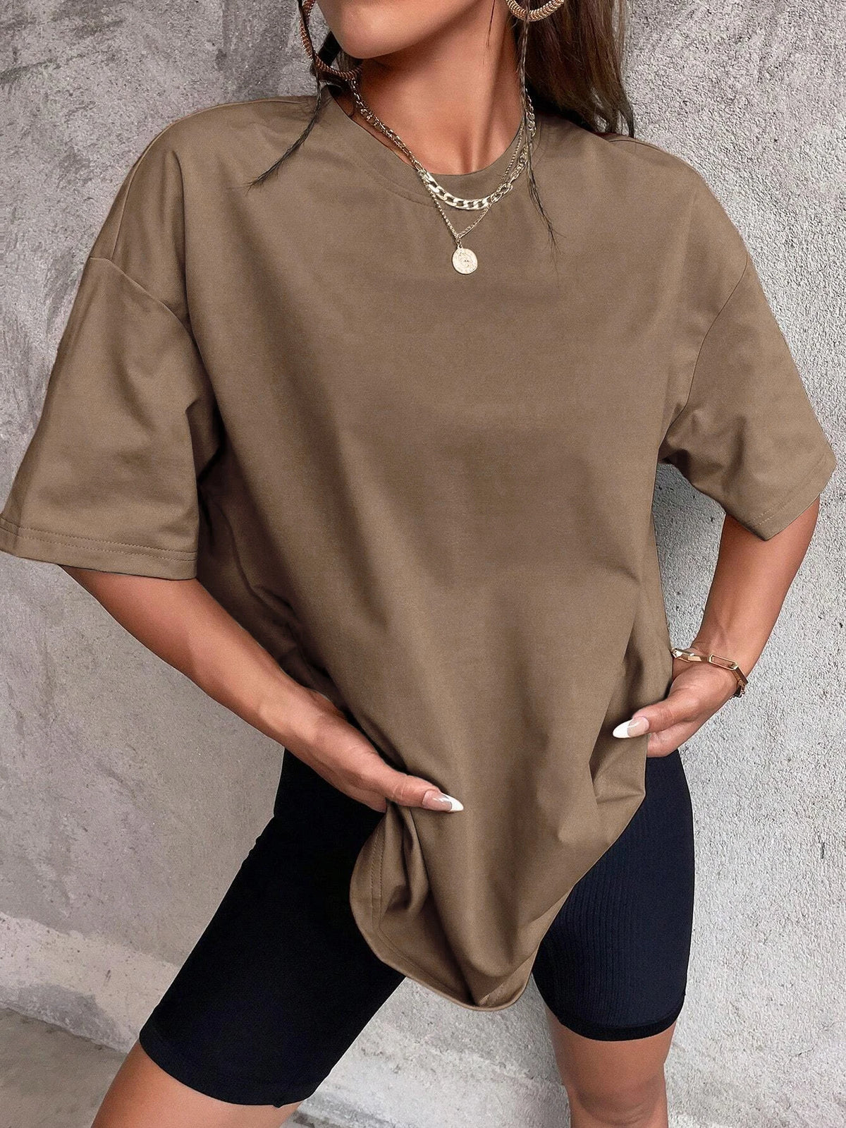 Unisex Solid 100% Cotton Loose Fit Casual Short Sleeve T-Shirt