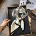 Women's Fashion Striped Small Square Scarf Headscarf