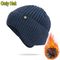 Unisex Thick Plush Warmth Knitted Winter Beanie Cap