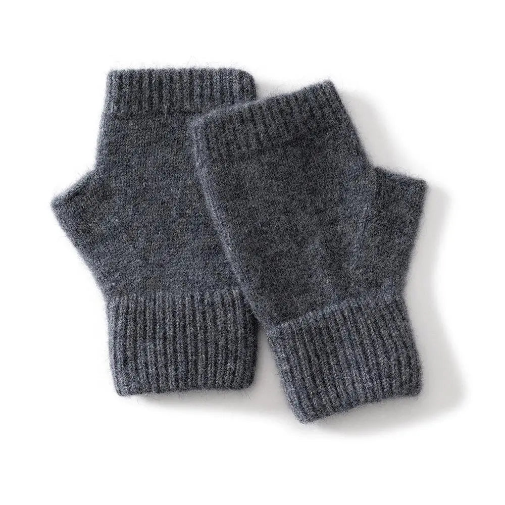 Unisex Knitted Wool Half Finger Winter Gloves