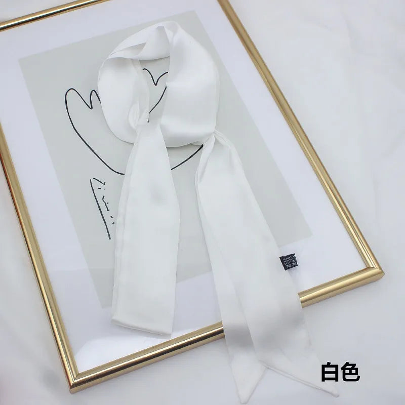 Women's Fashion Plain Chiffon Silk Long Scarf Ribbon