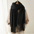 Unisex Winter Warm Knit Solid Color Long Scarf Shawl