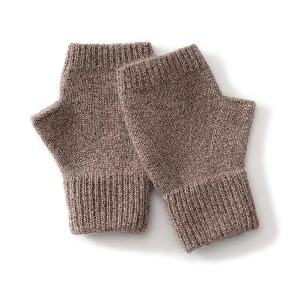 Unisex Knitted Wool Half Finger Winter Gloves