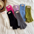 Women's Fashion Plush Warm Knit Velvet Winter Gloves