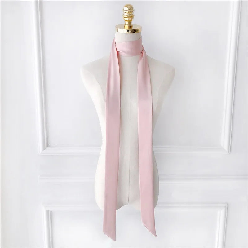 Women's Fashion Plain Chiffon Silk Long Scarf Ribbon