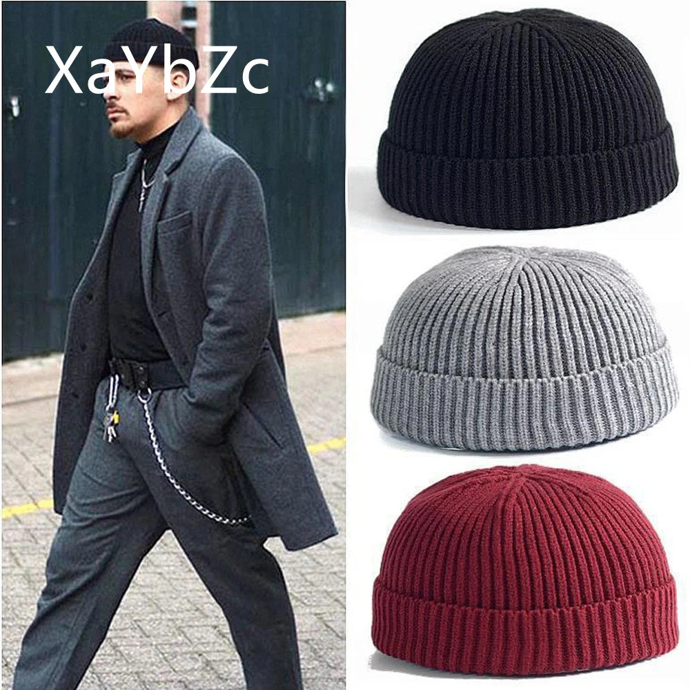 Unisex Solid Knitted Elastic Skull Beanie B0371