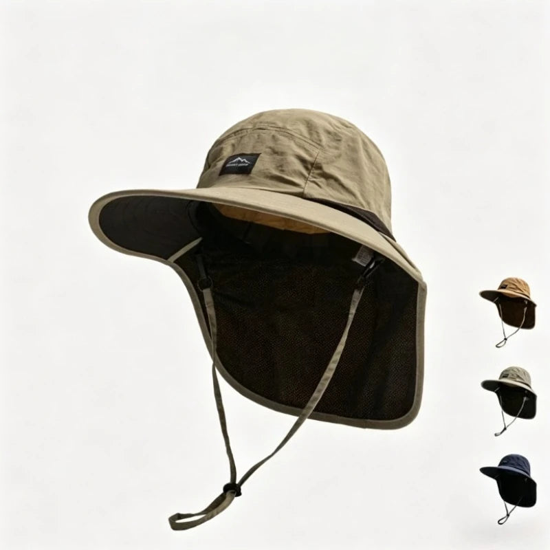 Unisex Wide Brim Neck Protection Outdoor Fishing Bucket Hat