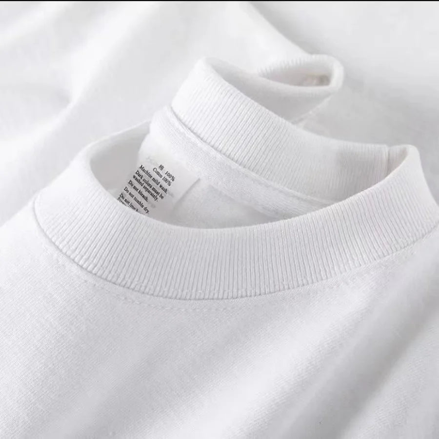 Unisex Solid 100% Cotton Loose Fit Short Sleeve T-Shirt