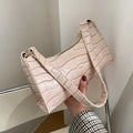 Women's Fashion Alligator Pattern PU Leather Shoulder Bag