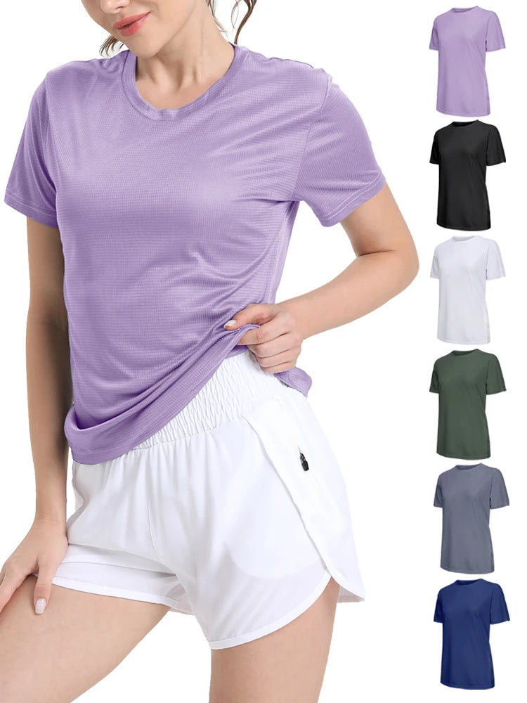Women's Solid Color Ultralight Quick Dry Sport T-Shirt
