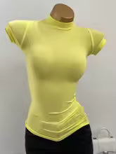 Women's Fashion Slim Fit Mock Neck Short Sleeve T-Shirt