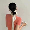 Women's Fashion Plain Chiffon Silk Long Scarf Ribbon