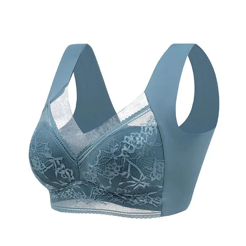 Women's Seamless Lace Wireless Ice Silk Bralette 15019