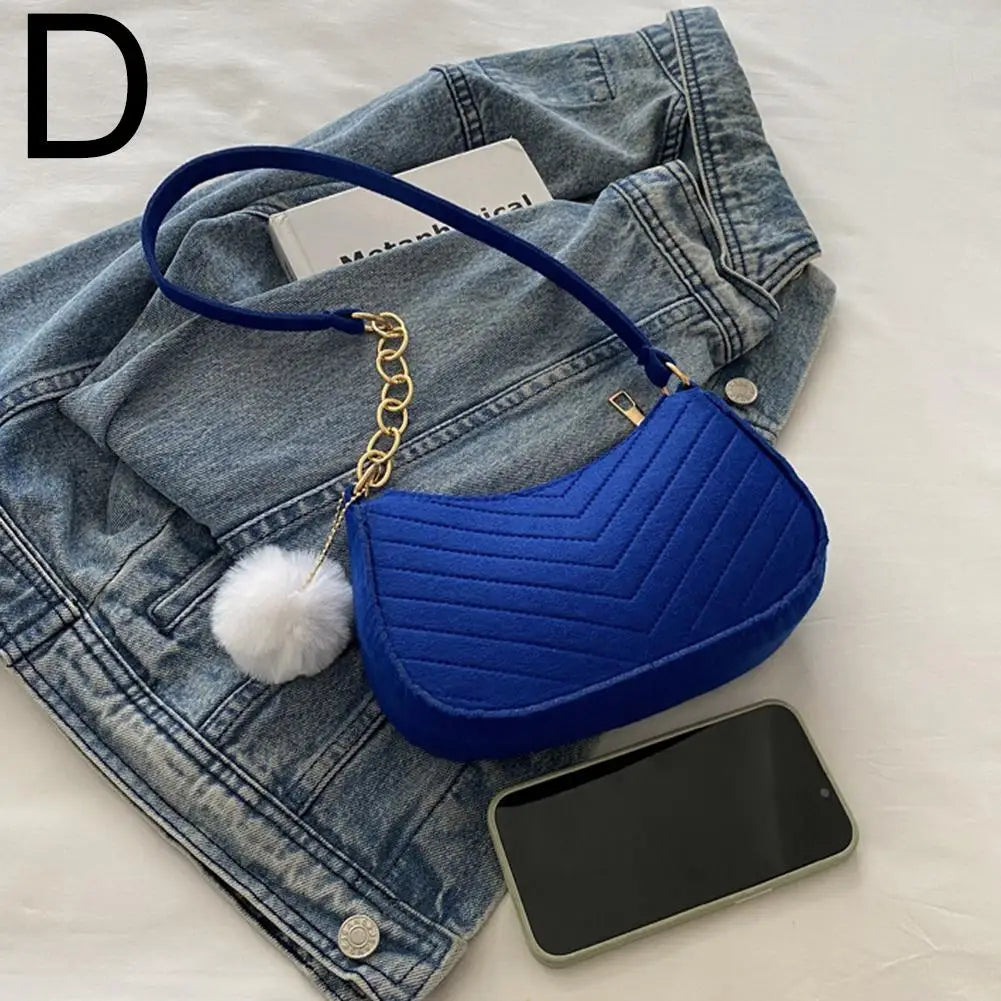 Women's Fashion Felt Underarm Shoulder Bag