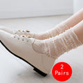 Women's Transparent Floral Lace Fishnet Thin Mid Socks
