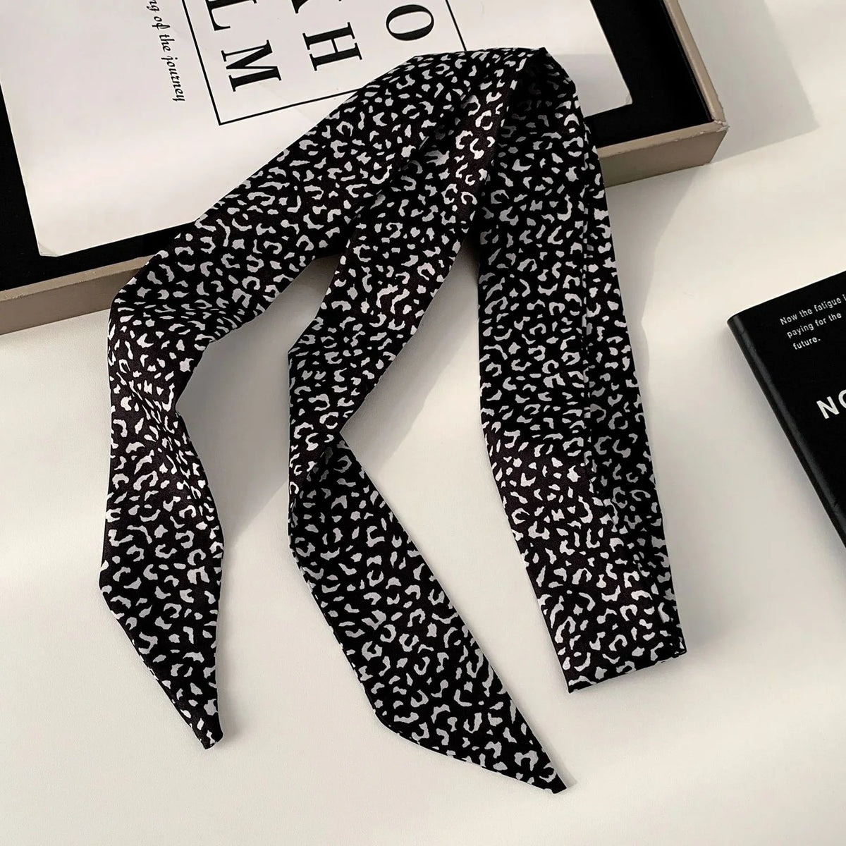 Women's Polka Dot Long Ribbon Scarf 150x4cm