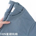 Unisex Solid 100% Cotton Loose Fit Short Sleeve T-Shirt