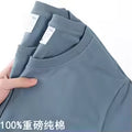 Unisex Solid 100% Cotton Loose Fit Short Sleeve T-Shirt