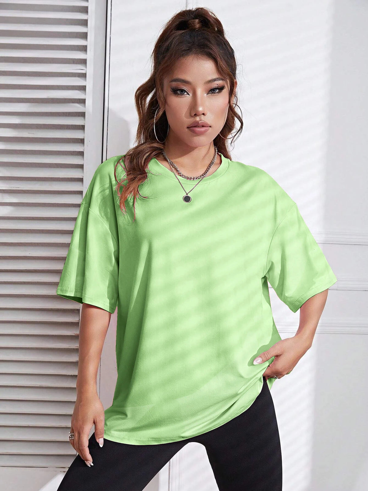 Unisex Solid 100% Cotton Loose Fit Casual Short Sleeve T-Shirt