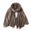 Men's Striped Cotton Linen Warm Shawl Scarf 200x75cm
