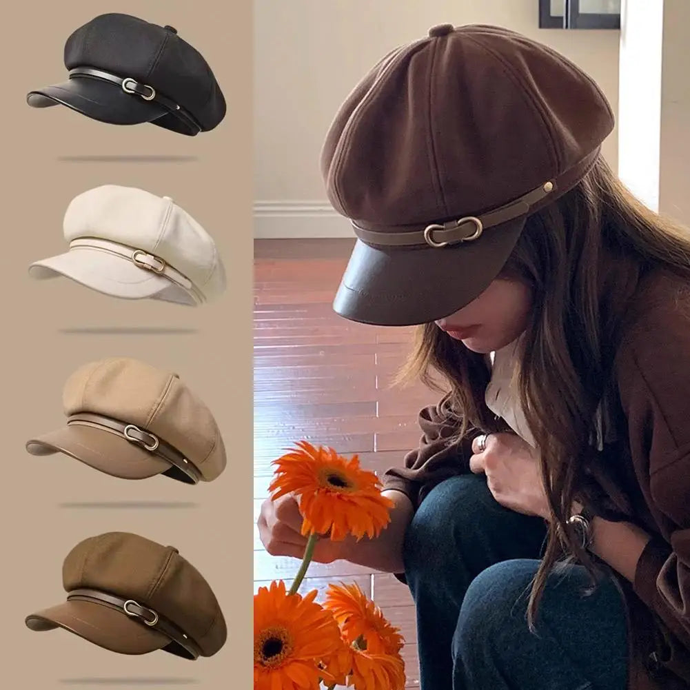 Women's Retro Warm Soft Fabric Painter Beret Cap