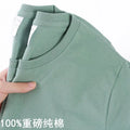 Unisex Solid 100% Cotton Loose Fit Short Sleeve T-Shirt