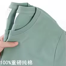 Unisex Solid 100% Cotton Loose Fit Short Sleeve T-Shirt