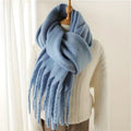 Unisex Winter Warm Knit Solid Color Long Scarf Shawl