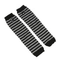 Unisex Striped Knitted Fingerless Long Winter Gloves