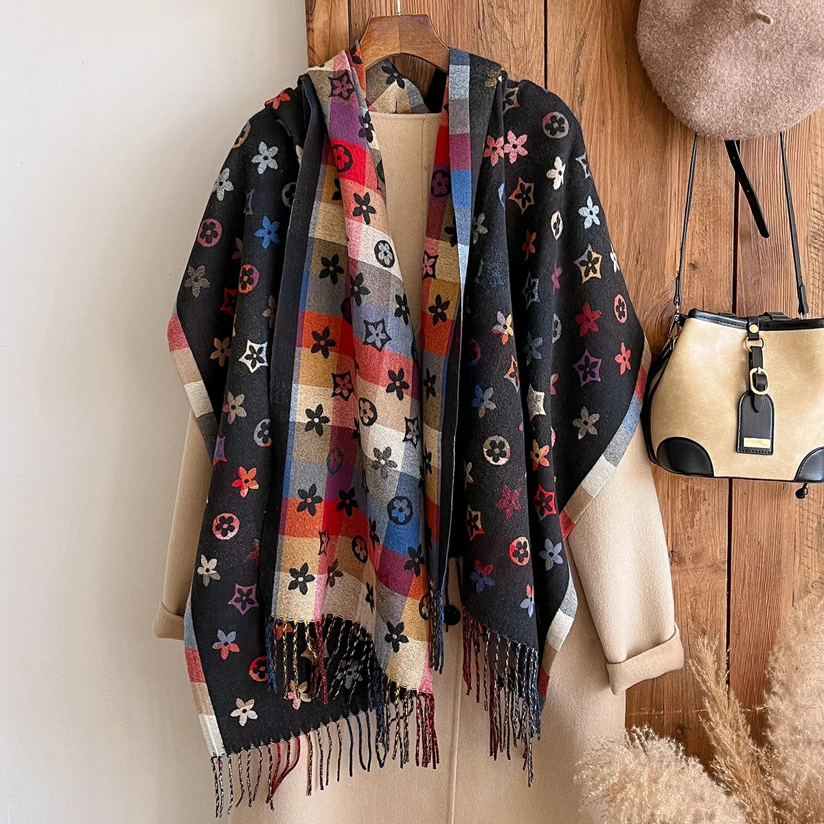Women's National Style Warm Blanket Shawl Scarf 195x65cm