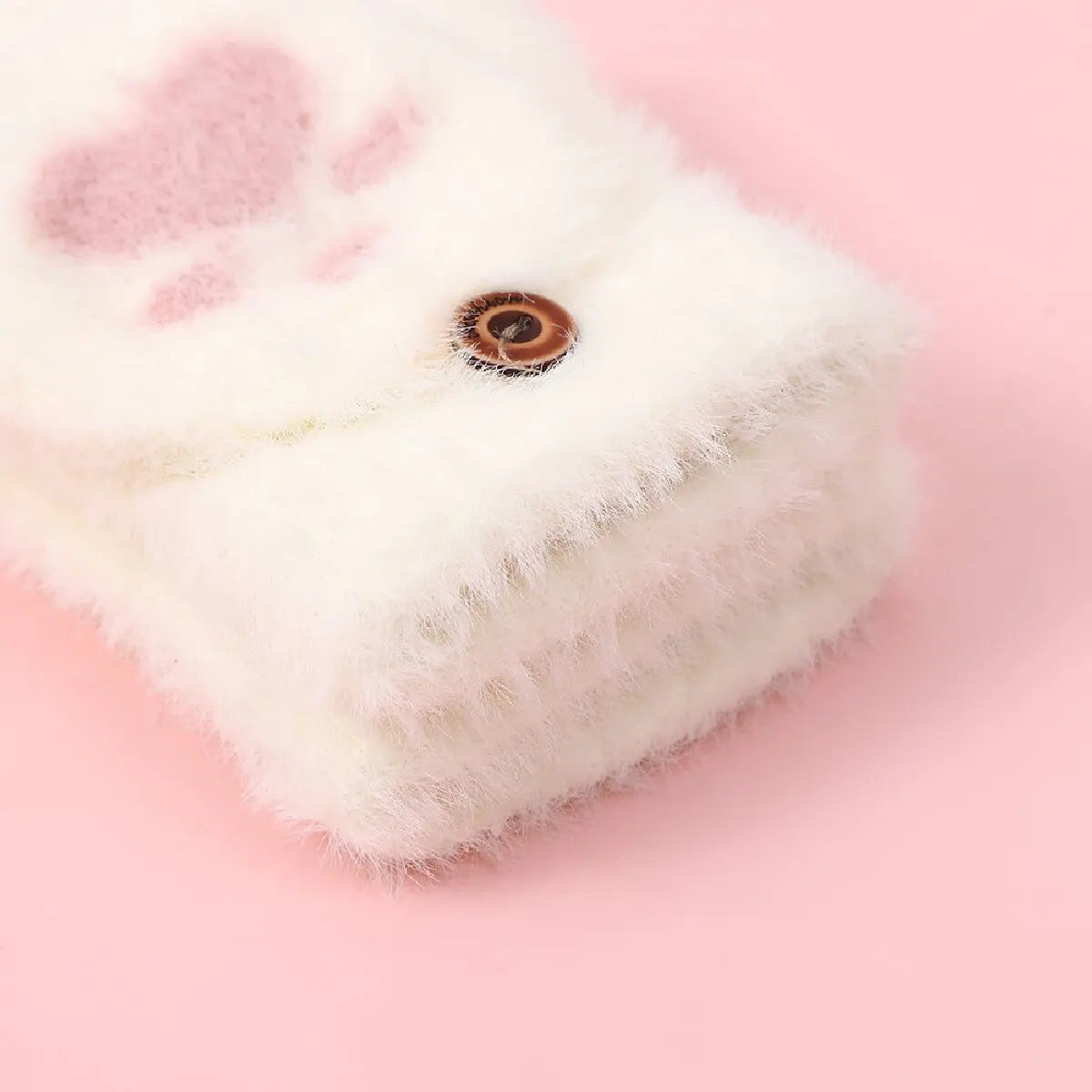 Women's Fashion Cat Paw Plush Fingerless Winter Gloves