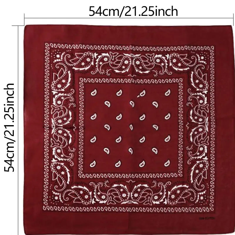 Unisex Paisley Square Headwear Bandana Scarf 54x54cm